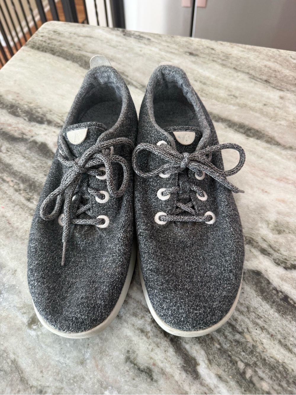 Women’s Gray Knit Lace-Up Shoes